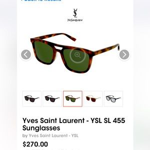 Yves Saint Laurent-YSL  Tortoise Color, Lens Color Green MOD# 455 002